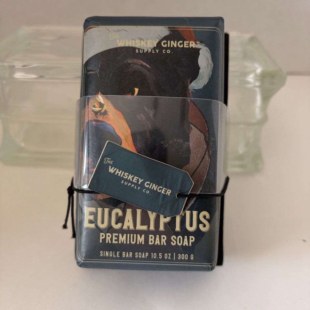 Whiskey Ginger Supply Co Eucalyptus 10.5 Oz Bar Soap & Dish NEW